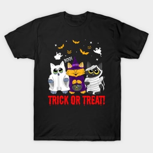 Trick Or Treat Cat Halloween Gift T-Shirt